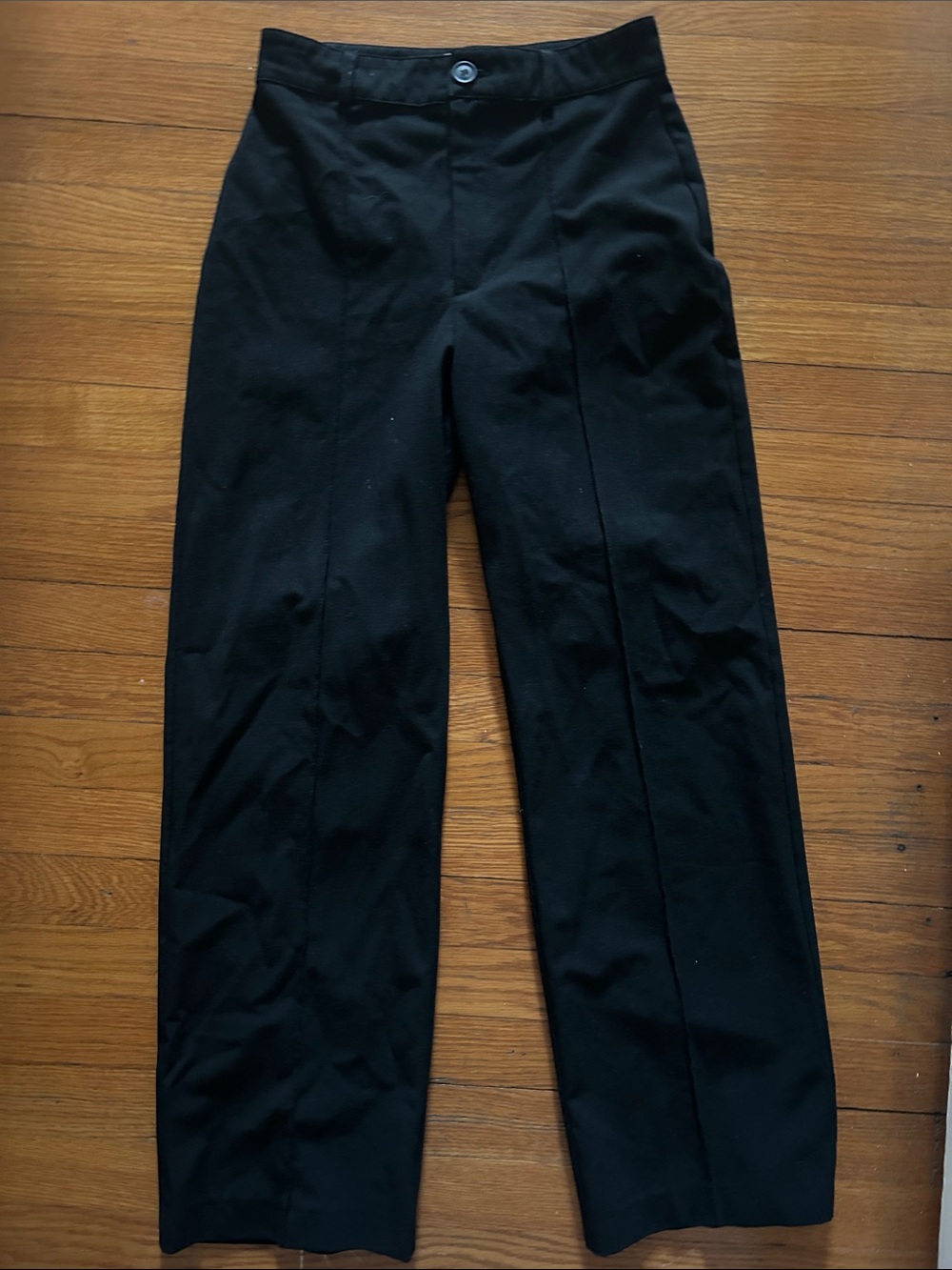 Pull&Bear Women's Black Straight-Leg Trousers